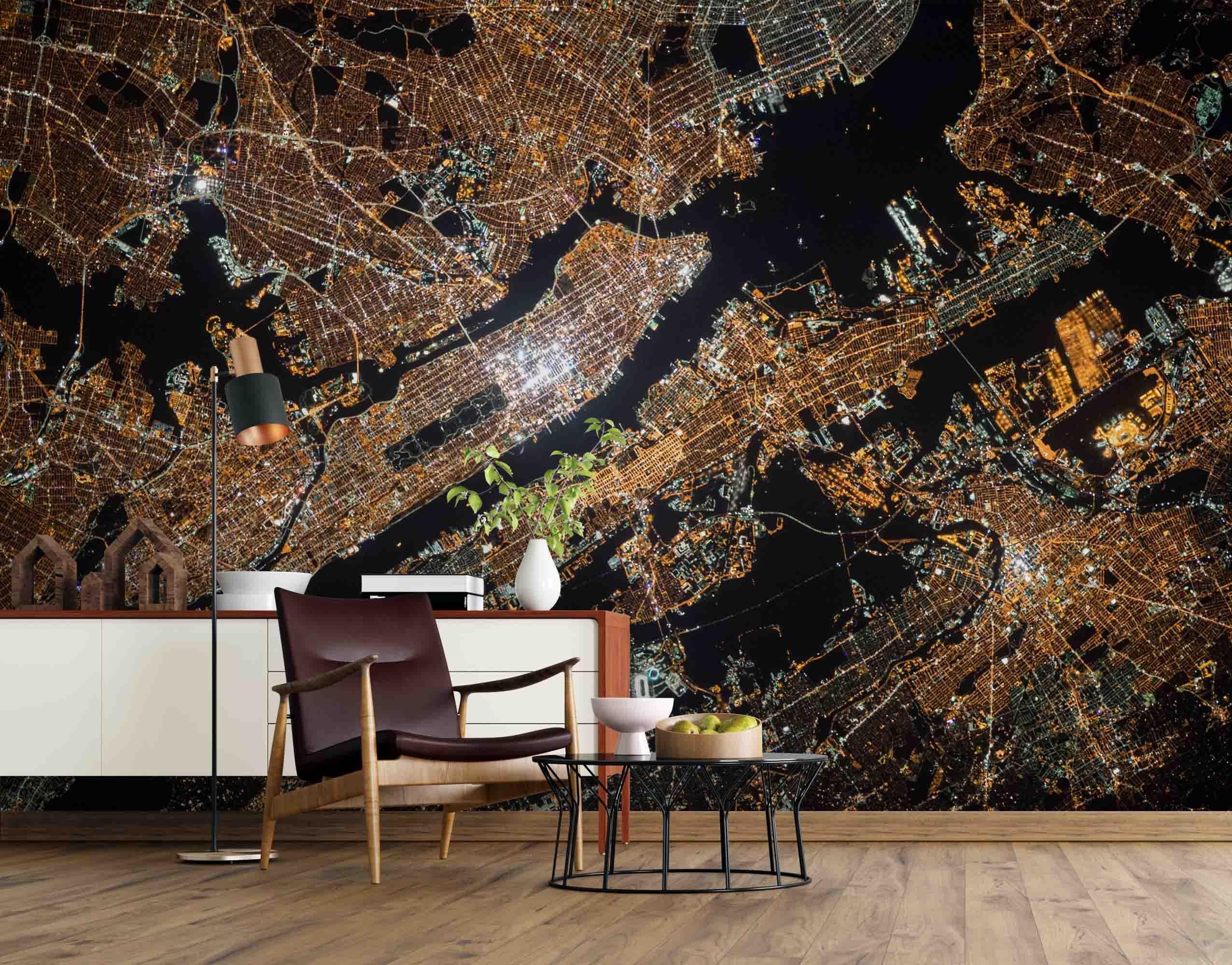 3D City Satellite Map Wall Mural Wallpaper sww 81- Jess Art Decoration