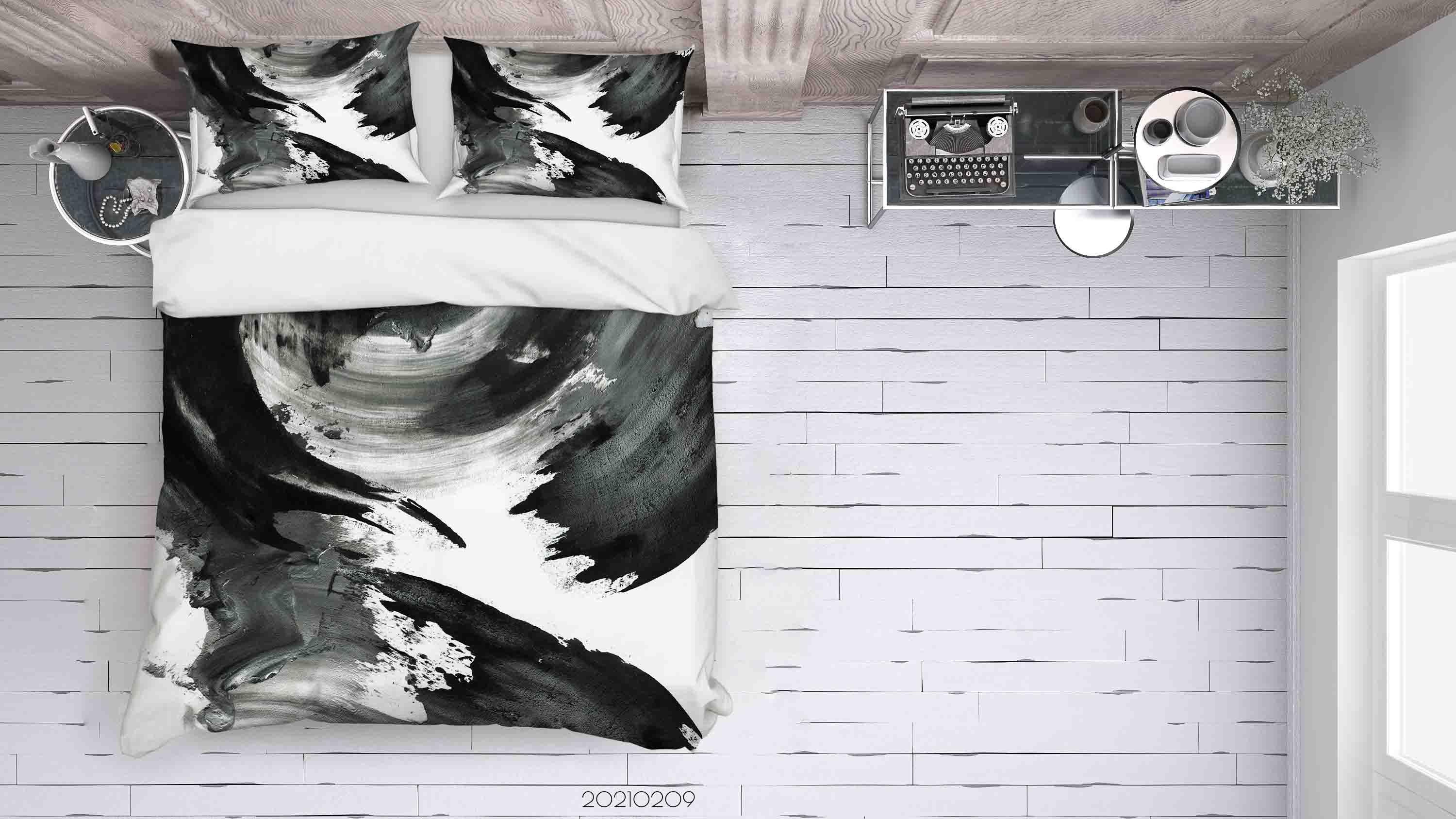 3D Abstract Ink Painting Quilt Cover Set Bedding Set Duvet Cover Pillowcases 302- Jess Art Decoration