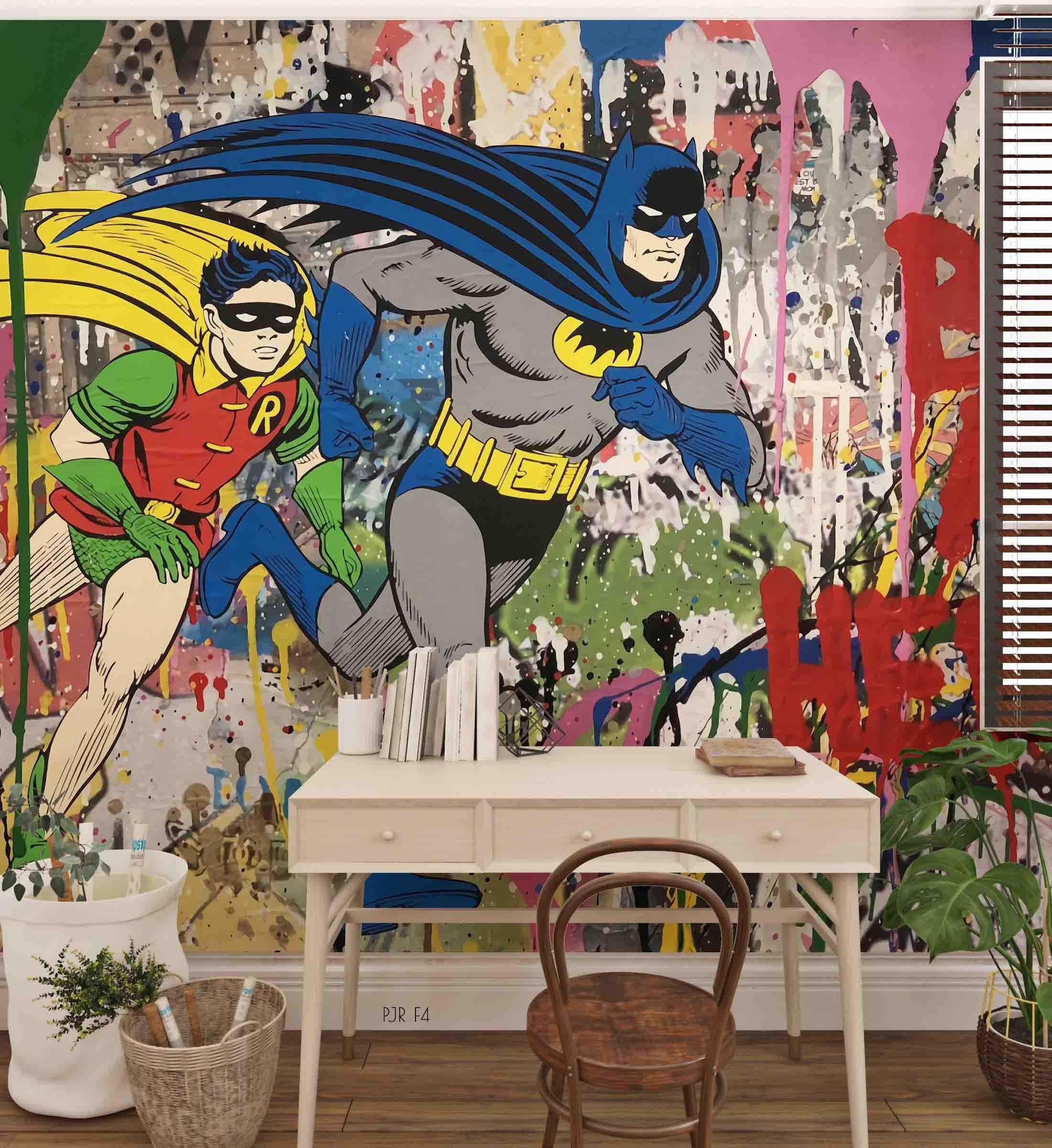 3D American Cartoon Hero American cartoon hero mural wall mural wallpaper for kids room - view 2