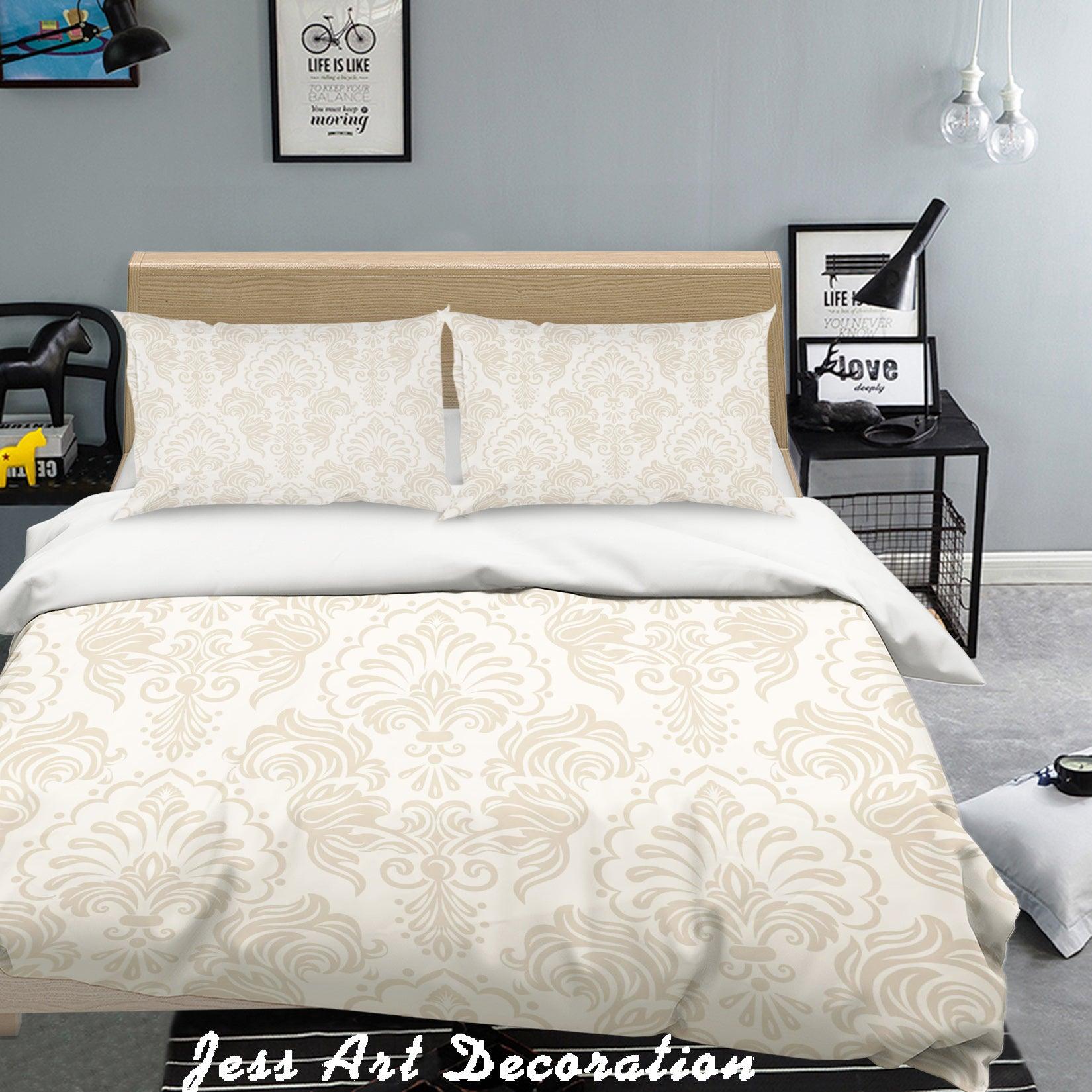 3D White Flowers Pattern Quilt Cover Set Bedding Set Pillowcases 182- Jess Art Decoration