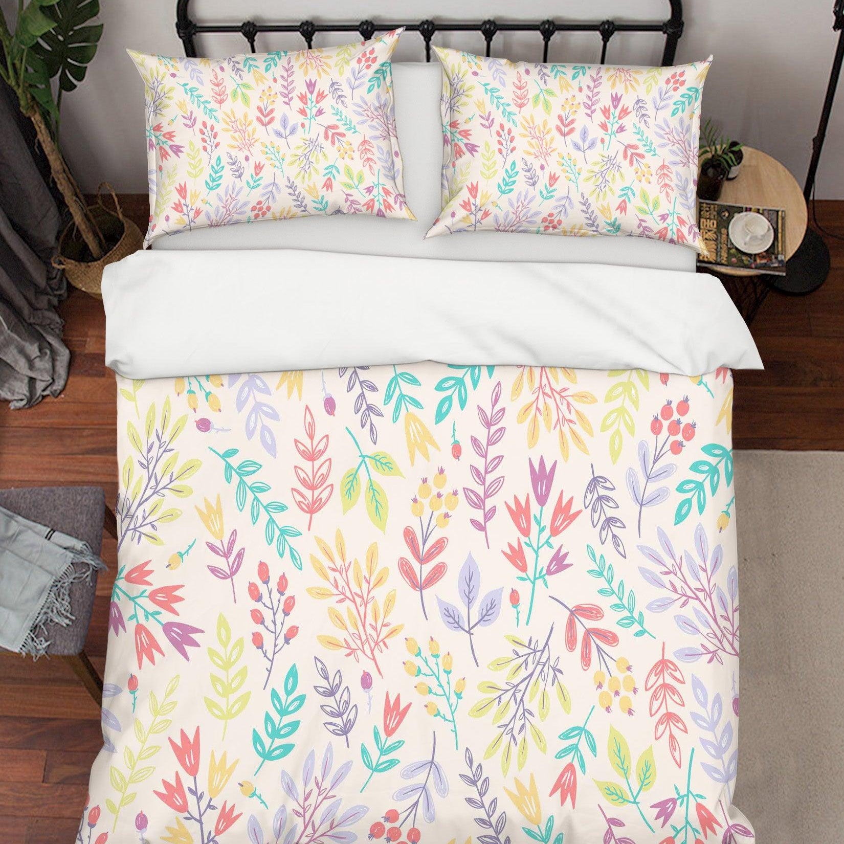3D Colorful Branches Quilt Cover Set Bedding Set Pillowcases 39- Jess Art Decoration