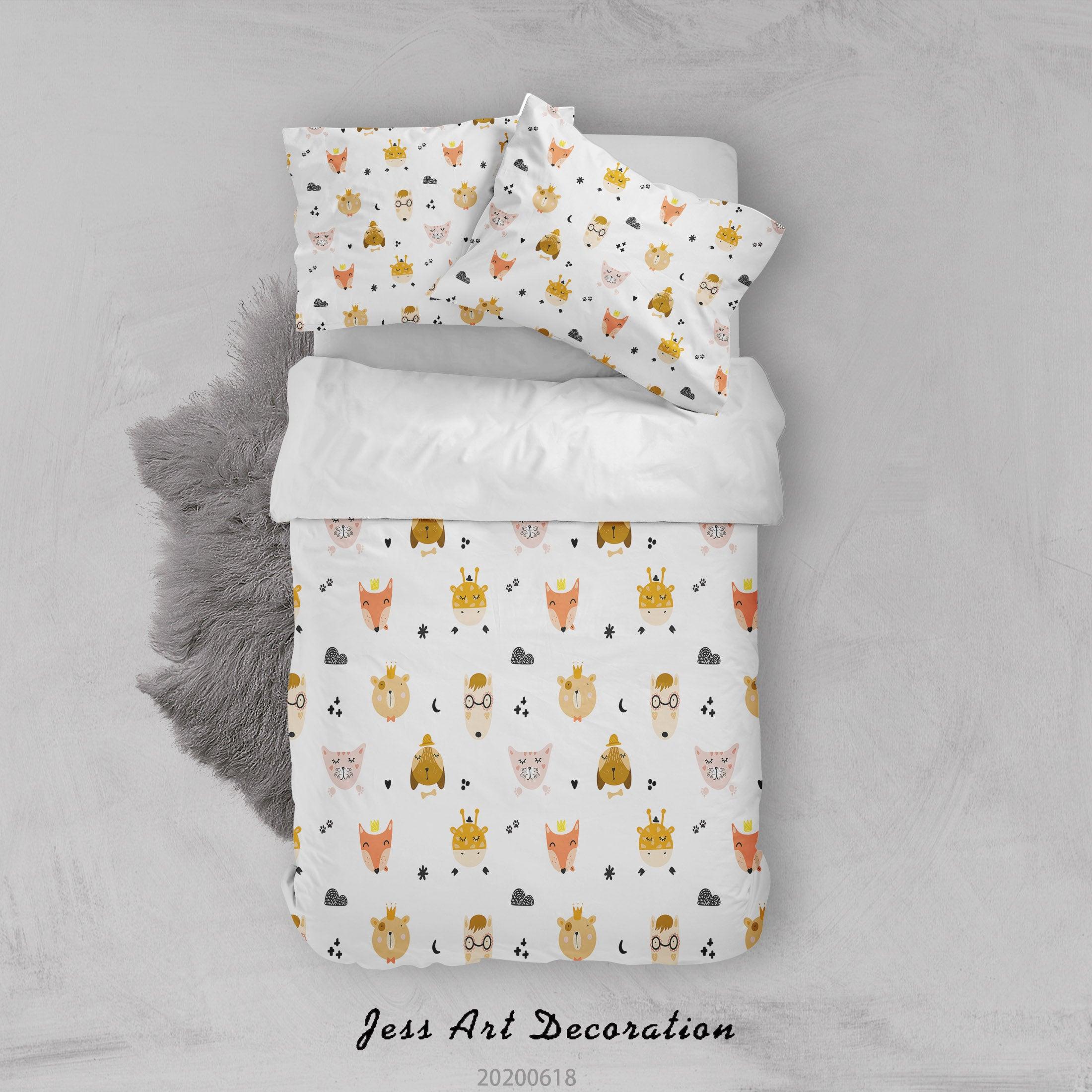 3D White Animal Quilt Cover Set Bedding Set Duvet Cover Pillowcases SF71- Jess Art Decoration
