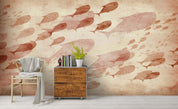 3D Abstract Brown Fish Wall Mural Wallpaper 64- Jess Art Decoration