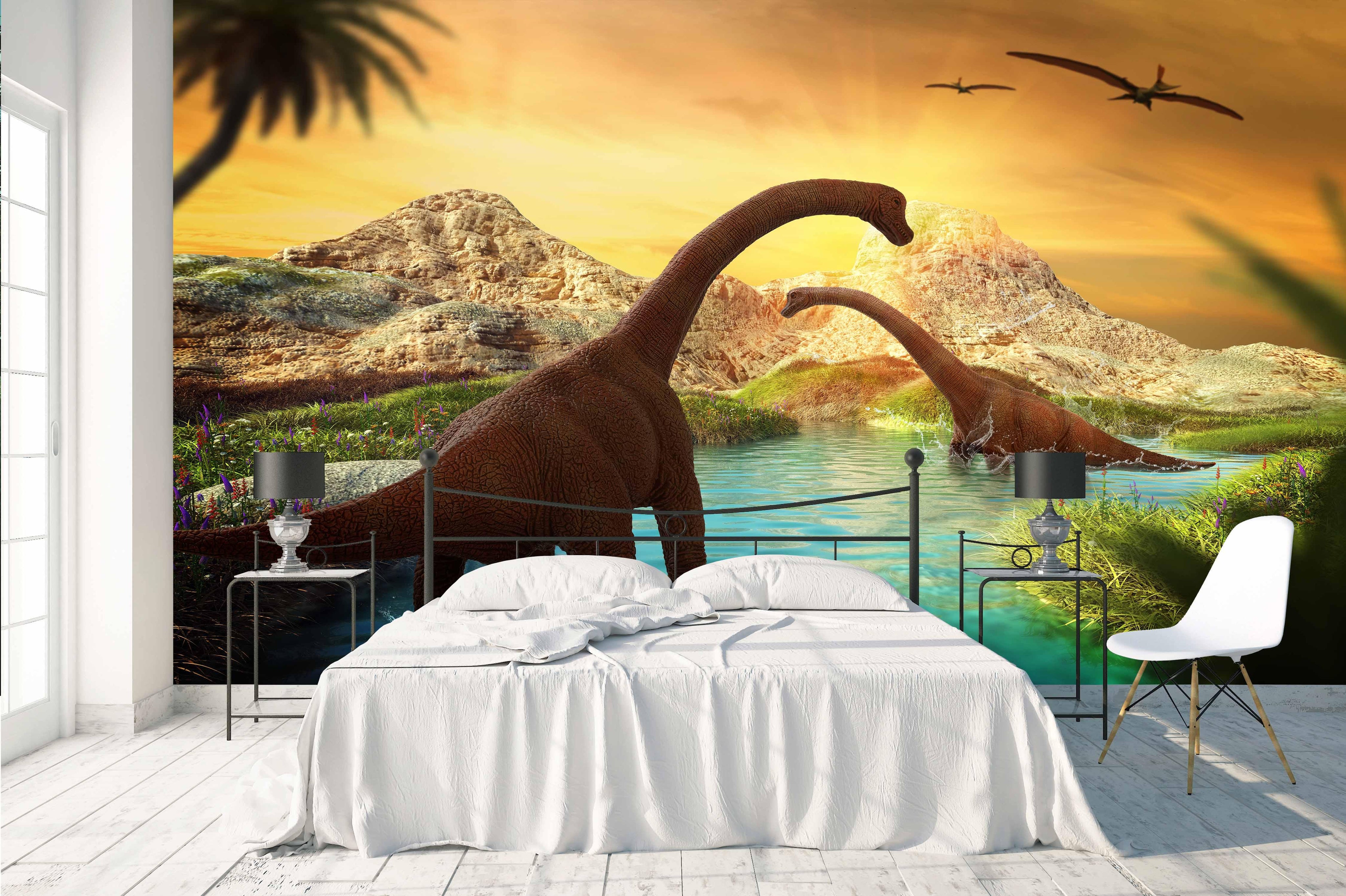 3D Ancient times Dinosaurs Wall Mural Wallpaper 51- Jess Art Decoration