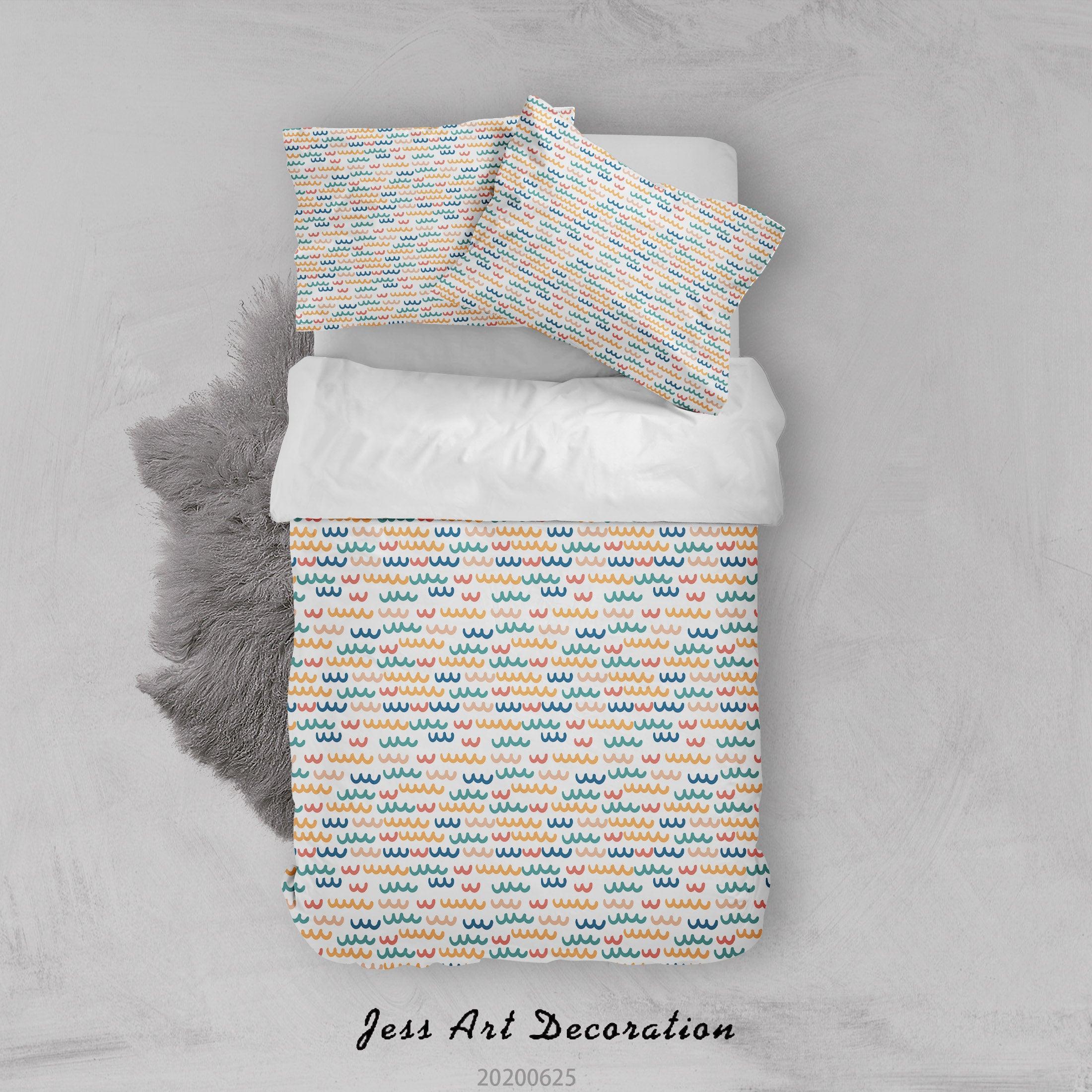 3D Wavy Line Pattern Quilt Cover Set Bedding Set Duvet Cover Pillowcases SF77- Jess Art Decoration