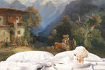 3D mountain house oil painting wall mural wallpaper 76- Jess Art Decoration