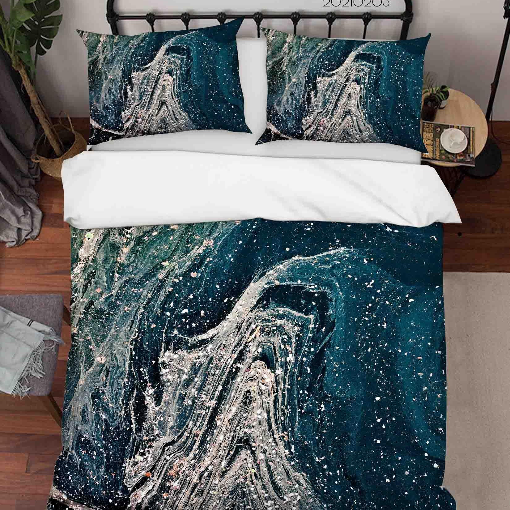 3D Abstract Marble Texture Quilt Cover Set Bedding Set Duvet Cover Pillowcases 12- Jess Art Decoration