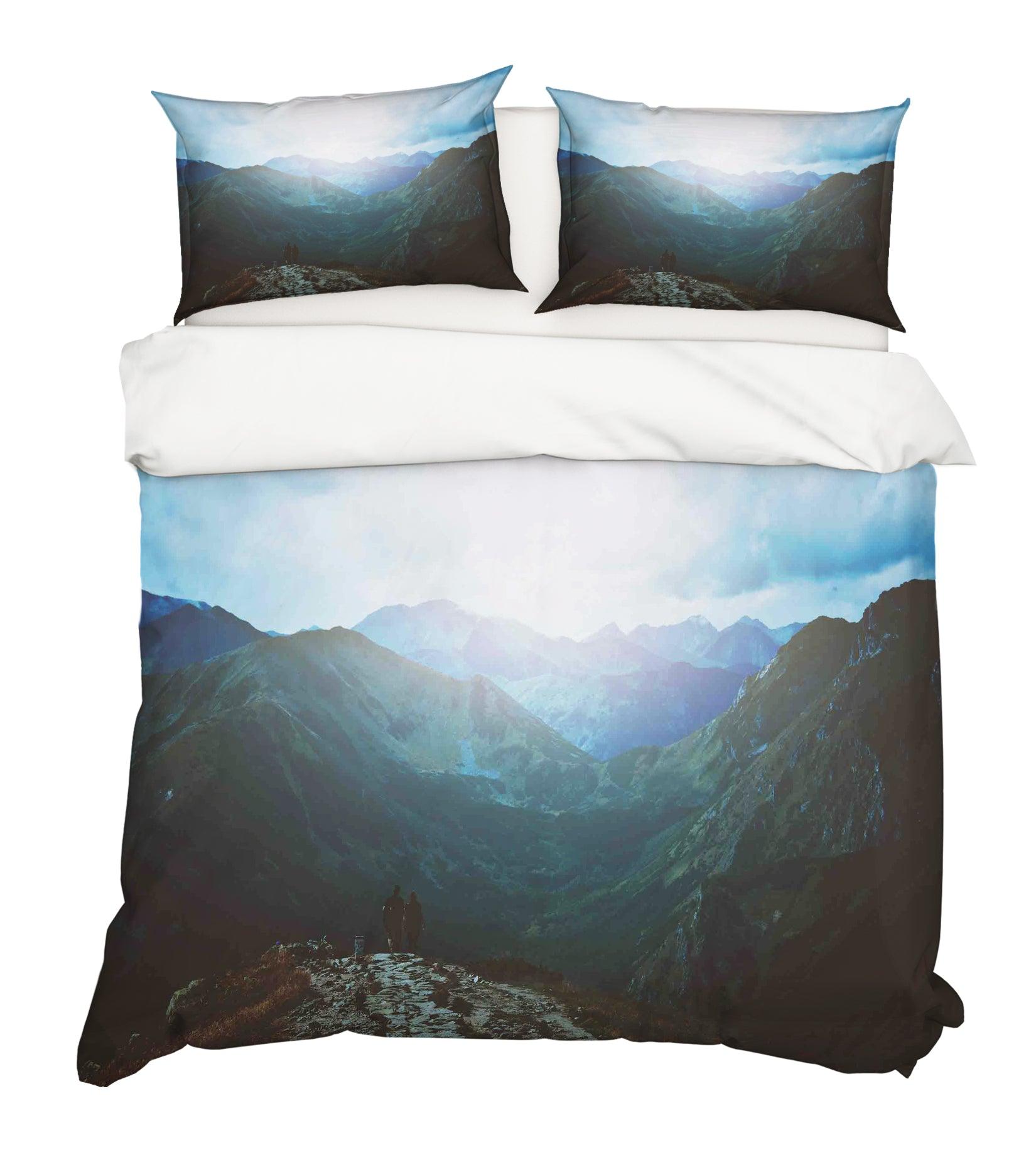 3D Mountain Sunset Quilt Cover Set Bedding Set Pillowcases 13- Jess Art Decoration