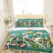 3D Graffiti Abstract Colorful Quilt Cover Set Bedding Set Duvet Cover Pillowcases LXL 111- Jess Art Decoration