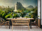 3D Mountain Waterfall Green Plant Landscape Wall Mural Wallpaper GD 1890- Jess Art Decoration