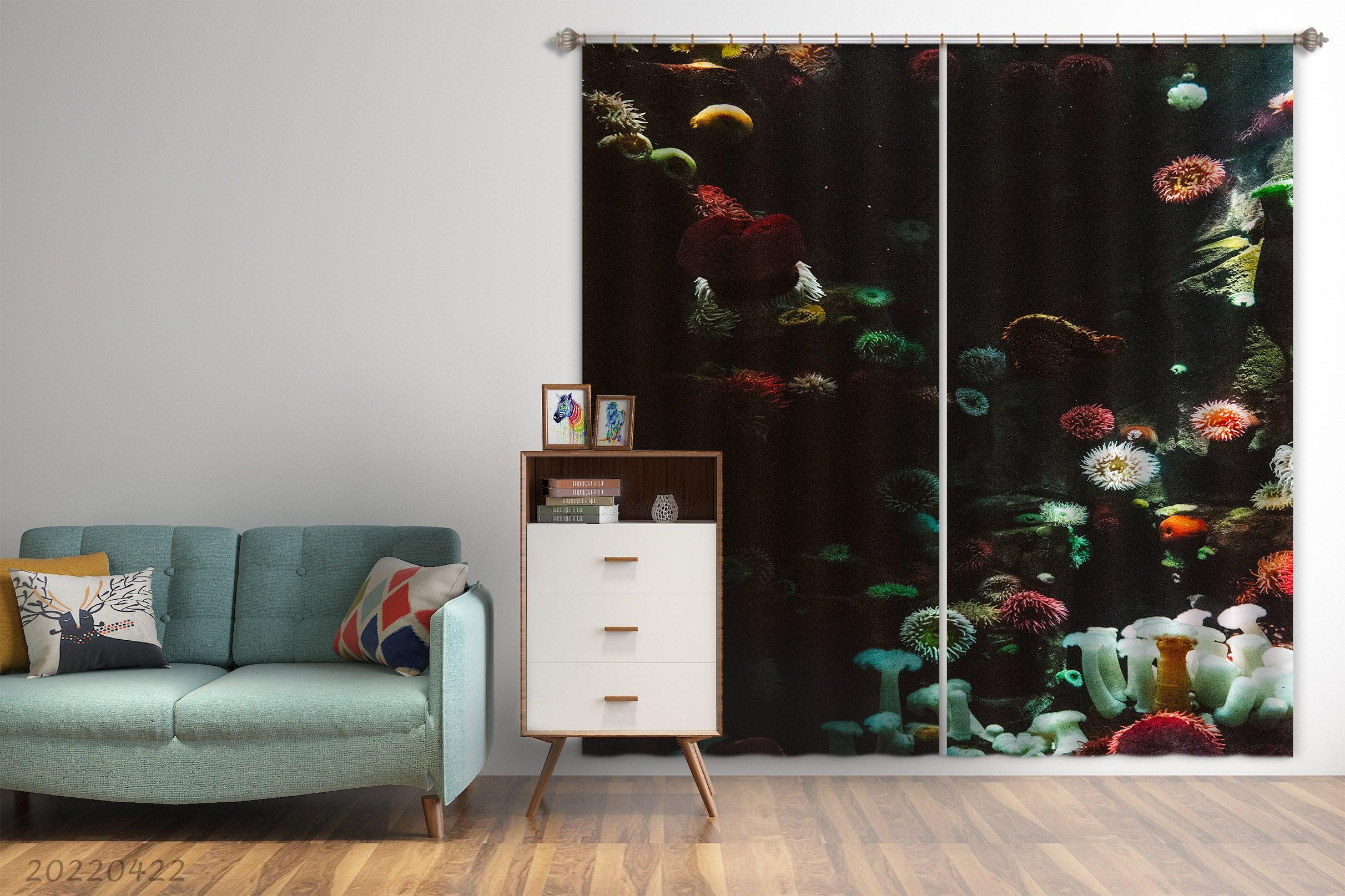 3D Landscape Ocean Creature Anemone Colorful Curtains and Drapes GD 4190- Jess Art Decoration