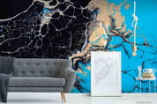 3D Abstract Blue Marble Wall Mural Wallpaper LQH 367- Jess Art Decoration
