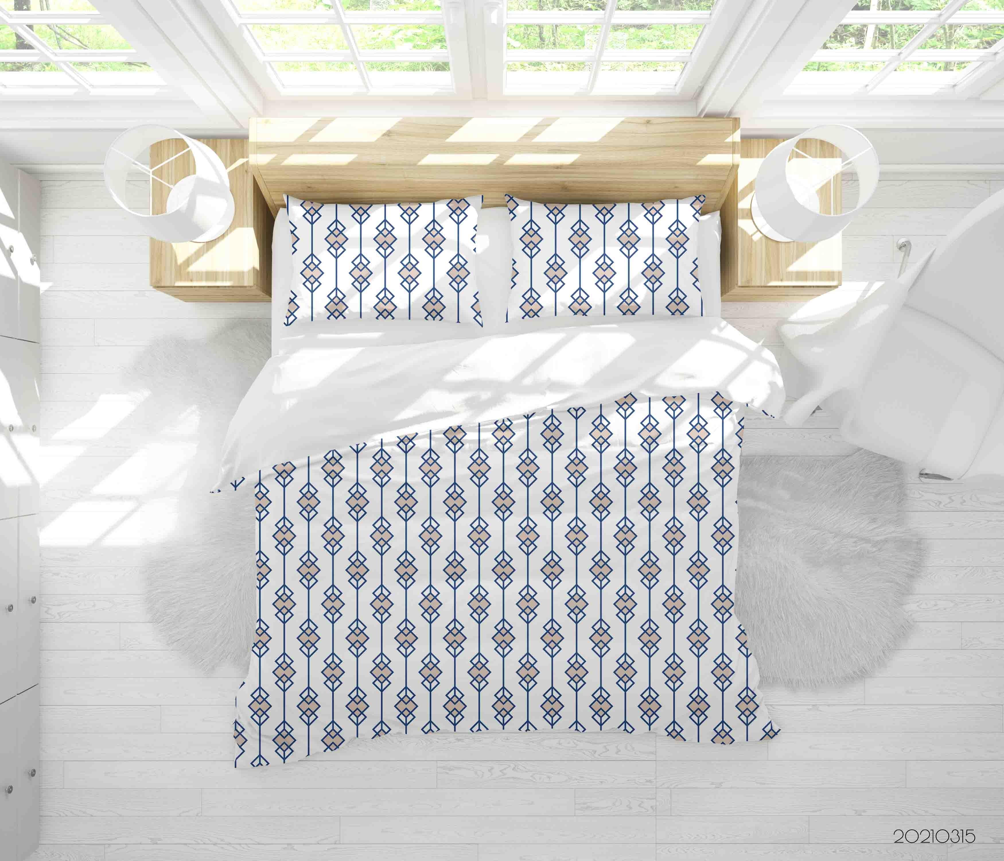 3D Abstract Geometric Art Decoration Quilt Cover Set Bedding Set Duvet Cover Pillowcases 242- Jess Art Decoration