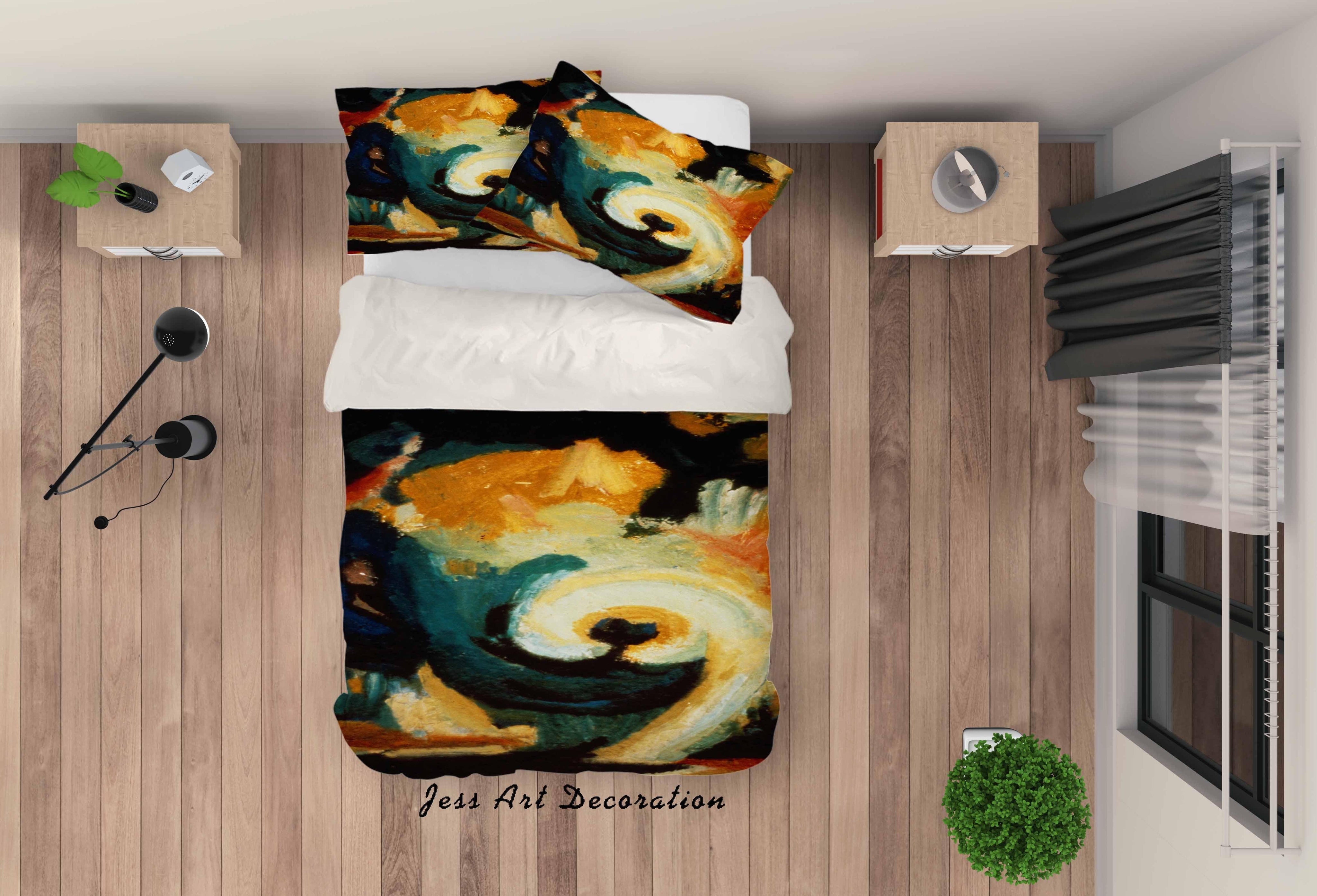 3D Abstract Colourful Oil Painting Quilt Cover Set Bedding Set Pillowcasesn 68- Jess Art Decoration