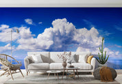 3D Summer Sea Blue Sky Cloud Scenery Wall Mural Wallpaper GD 471- Jess Art Decoration
