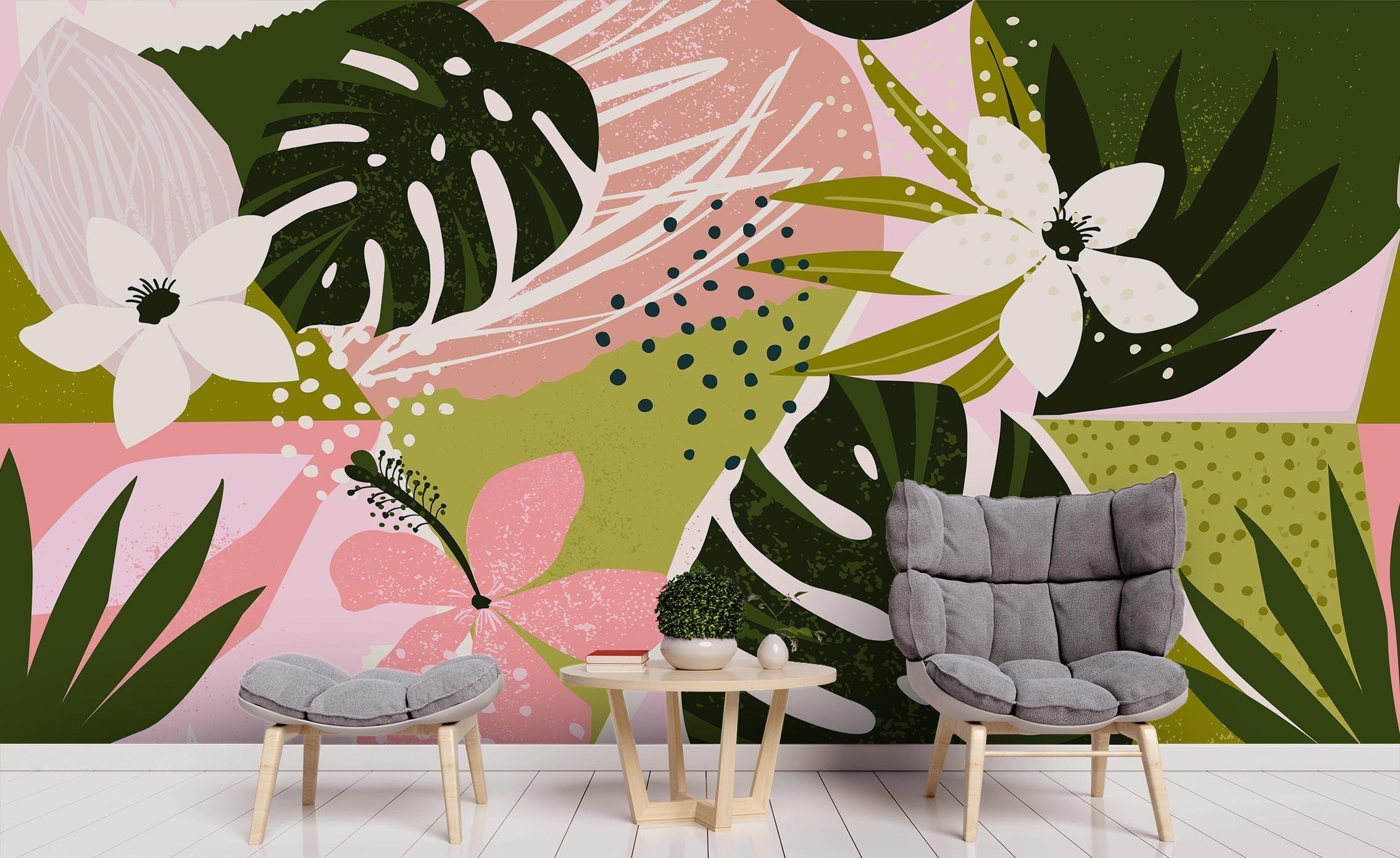 3D Tropical Leaf Floral Wall Mural Wallpaper 54 LQH- Jess Art Decoration