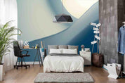 3D  Abstract Watercolor Hand-painted Bluish Hills Wall Mural Wallpaper SWW893- Jess Art Decoration
