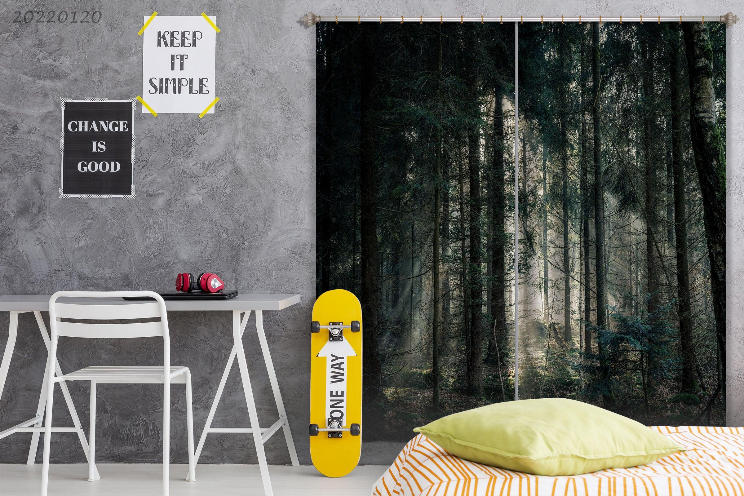 3D Woods Sunshine Meadow Curtains and Drapes GD 1759- Jess Art Decoration