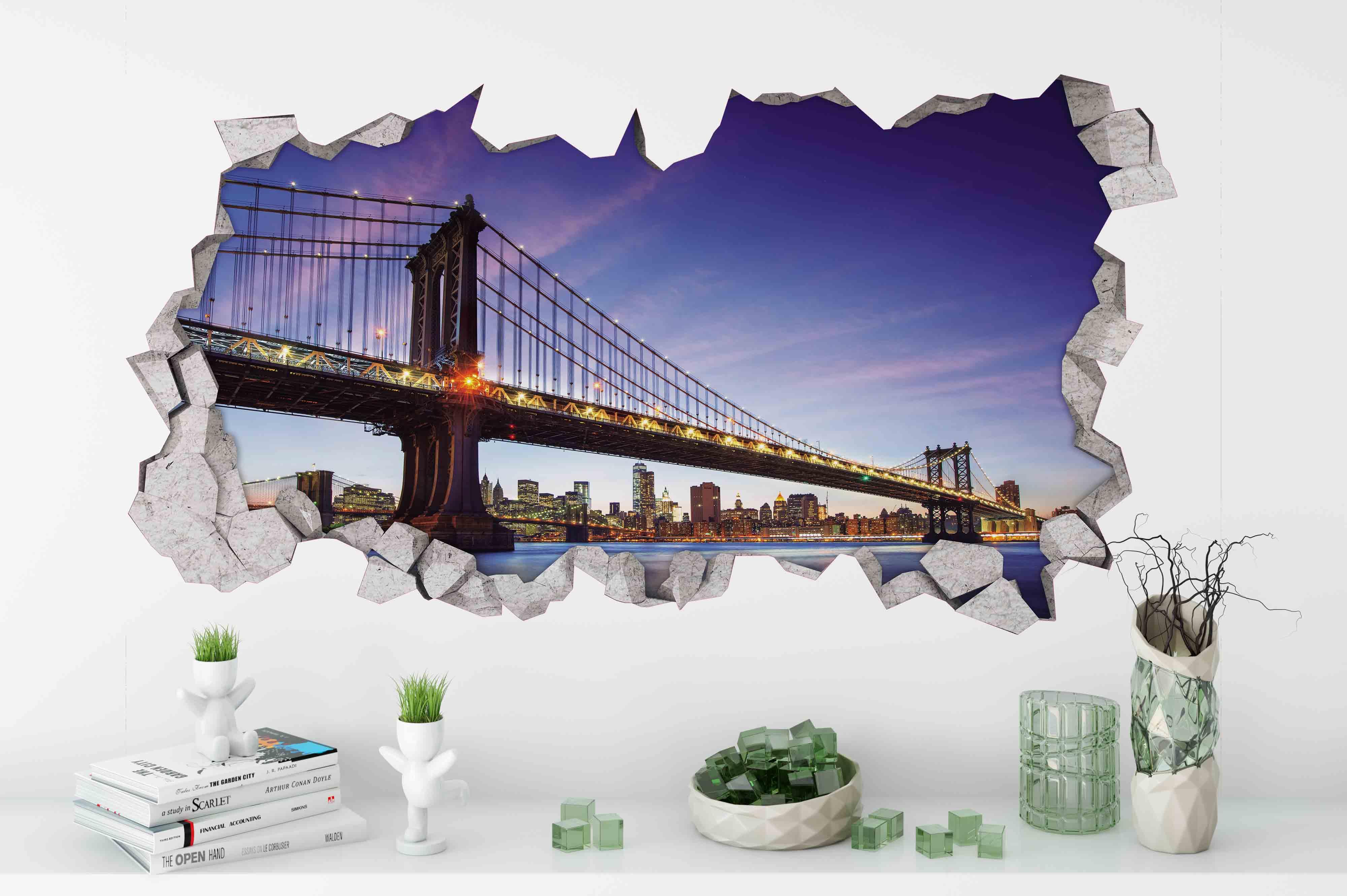 3D Cross Sea Bridge Damage Wall Mural Wallpaper 40- Jess Art Decoration