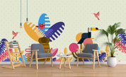 3D Colored Leaves Bird Wall Mural Wallpaper 98 LQH- Jess Art Decoration