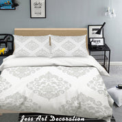 3D White Plaid Plates Pattern Quilt Cover Set Bedding Set Pillowcases 185- Jess Art Decoration