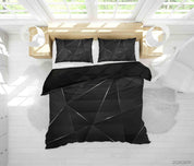 3D Abstract Black Geometry Quilt Cover Set Bedding Set Duvet Cover Pillowcases 336- Jess Art Decoration