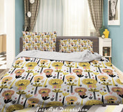 3D Abstract Hand Draw Cartoon Lion Pattern Quilt Cover Set Bedding Set Duvet Cover Pillowcases WJ 3505- Jess Art Decoration