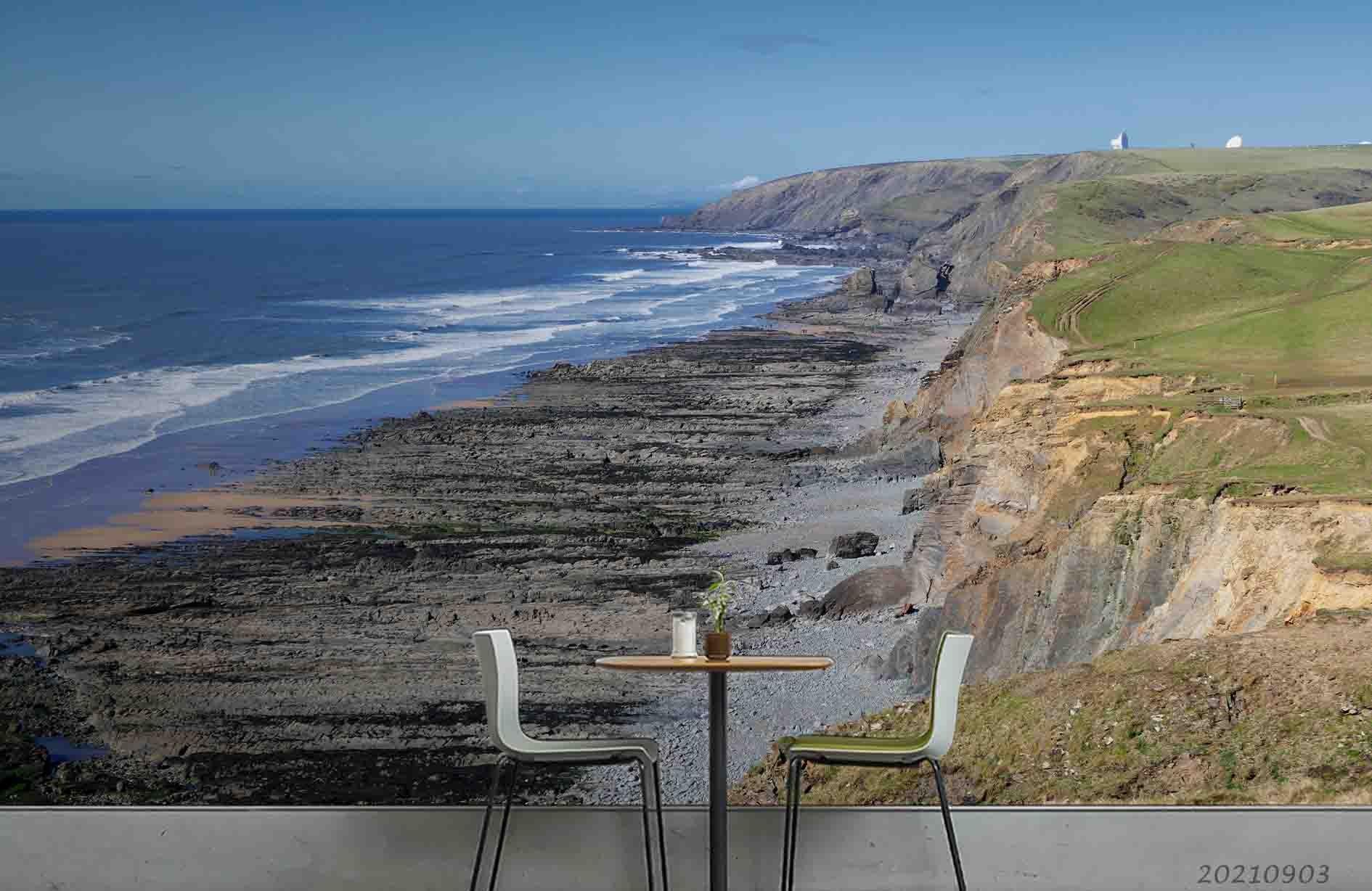 3D Sky Sea Coastline Landscape Wall Mural Wallpaper LQH 103- Jess Art Decoration