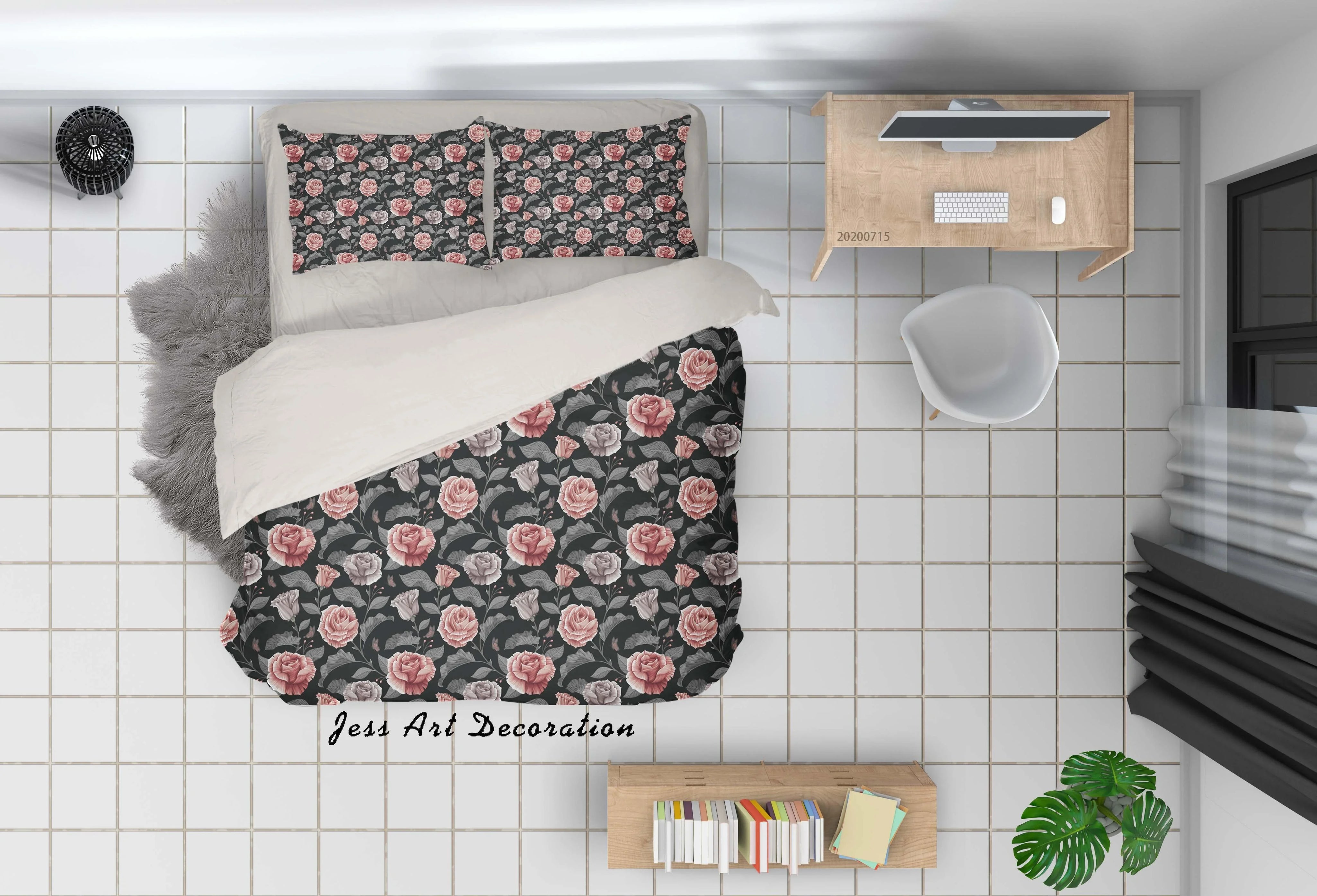 3D Dark Vintage Floral Pattern Quilt Cover Set Bedding Set Duvet Cover Pillowcases WJ 1586- Jess Art Decoration