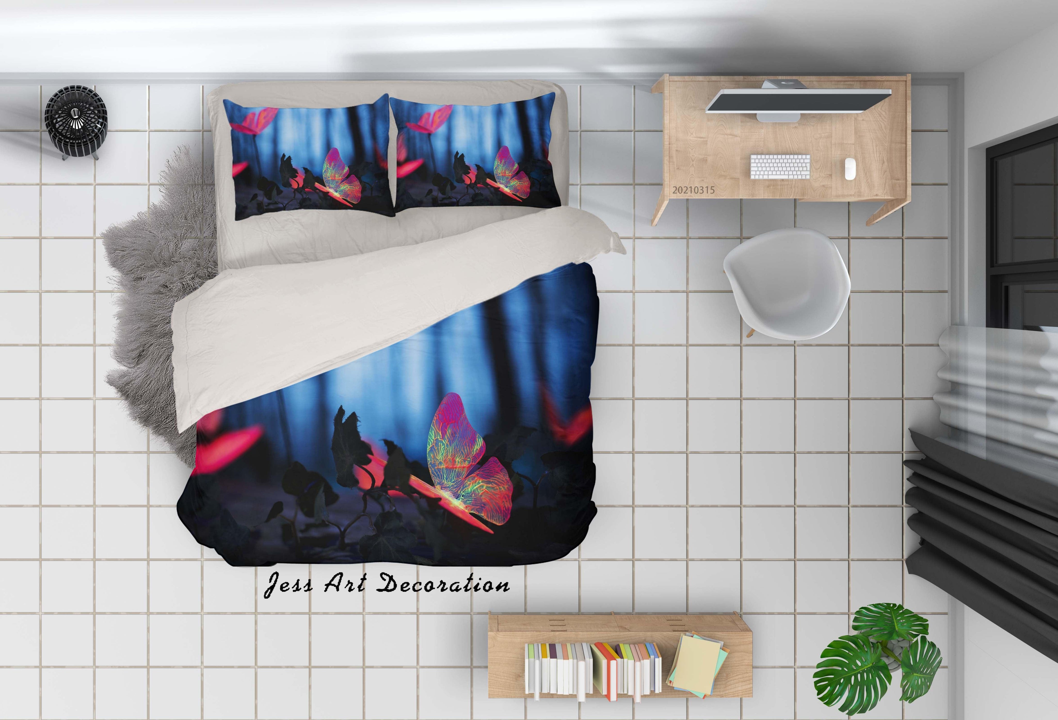 3D Fairytale Forest Butterfly Quilt Cover Set Bedding Set Duvet Cover Pillowcases 130- Jess Art Decoration