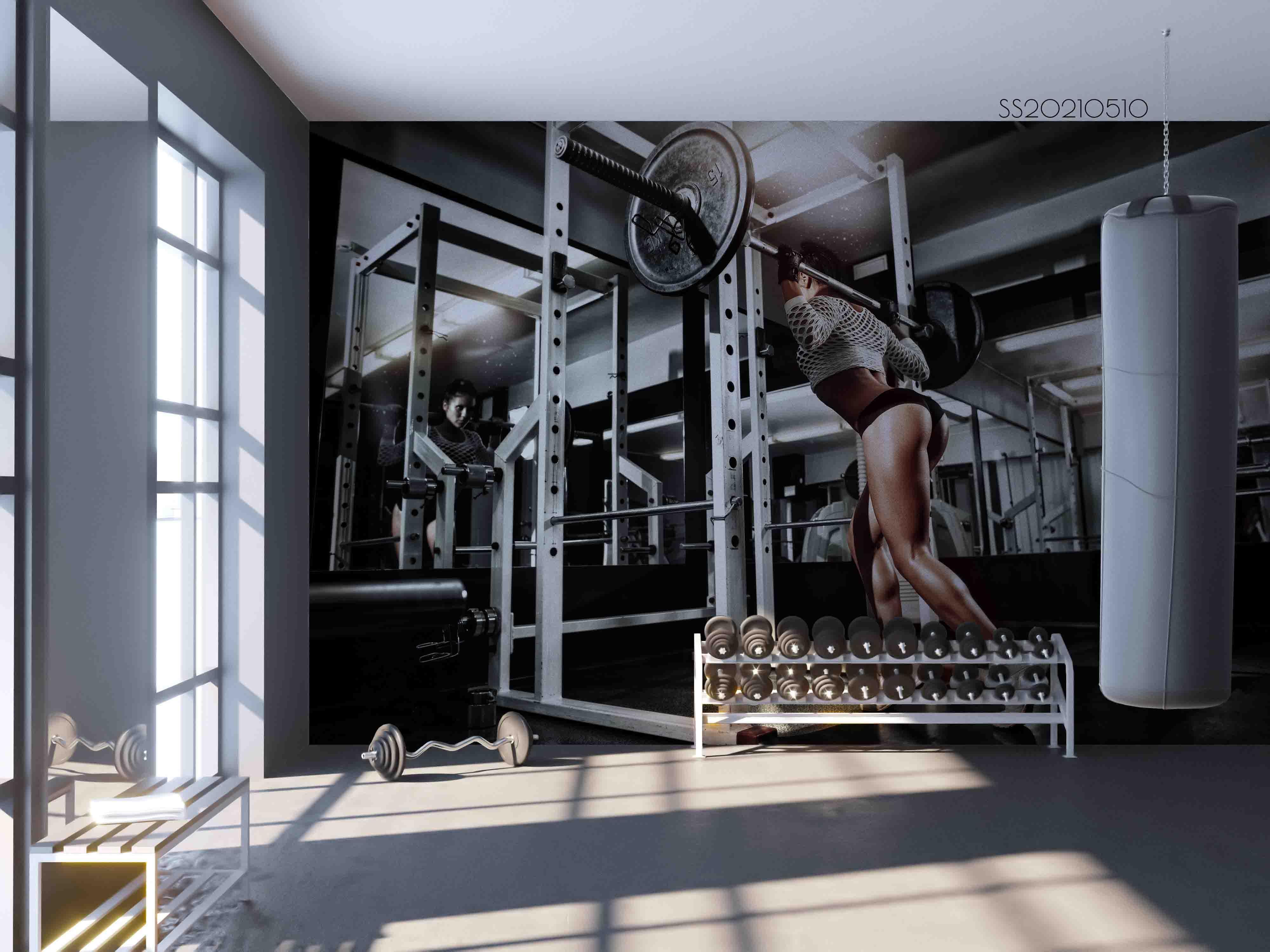 3D Gym Background Wall Mural Wallpaper LQH 338- Jess Art Decoration