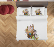 3D White Rabbit Basket Quilt Cover Set Bedding Set Duvet Cover Pillowcases SF37- Jess Art Decoration