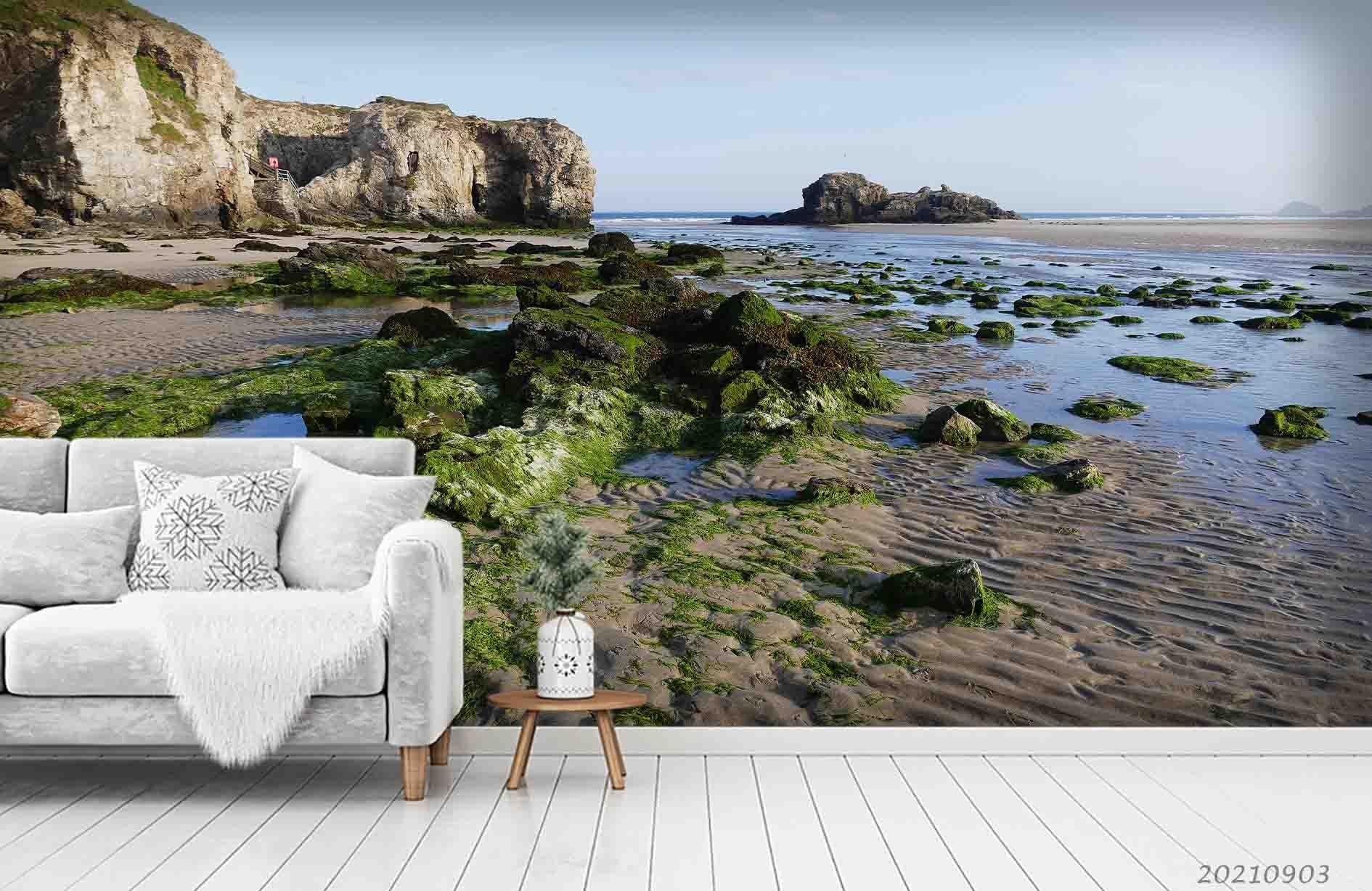 3D Sea Rock Landscape Wall Mural Wallpaper LQH 109- Jess Art Decoration