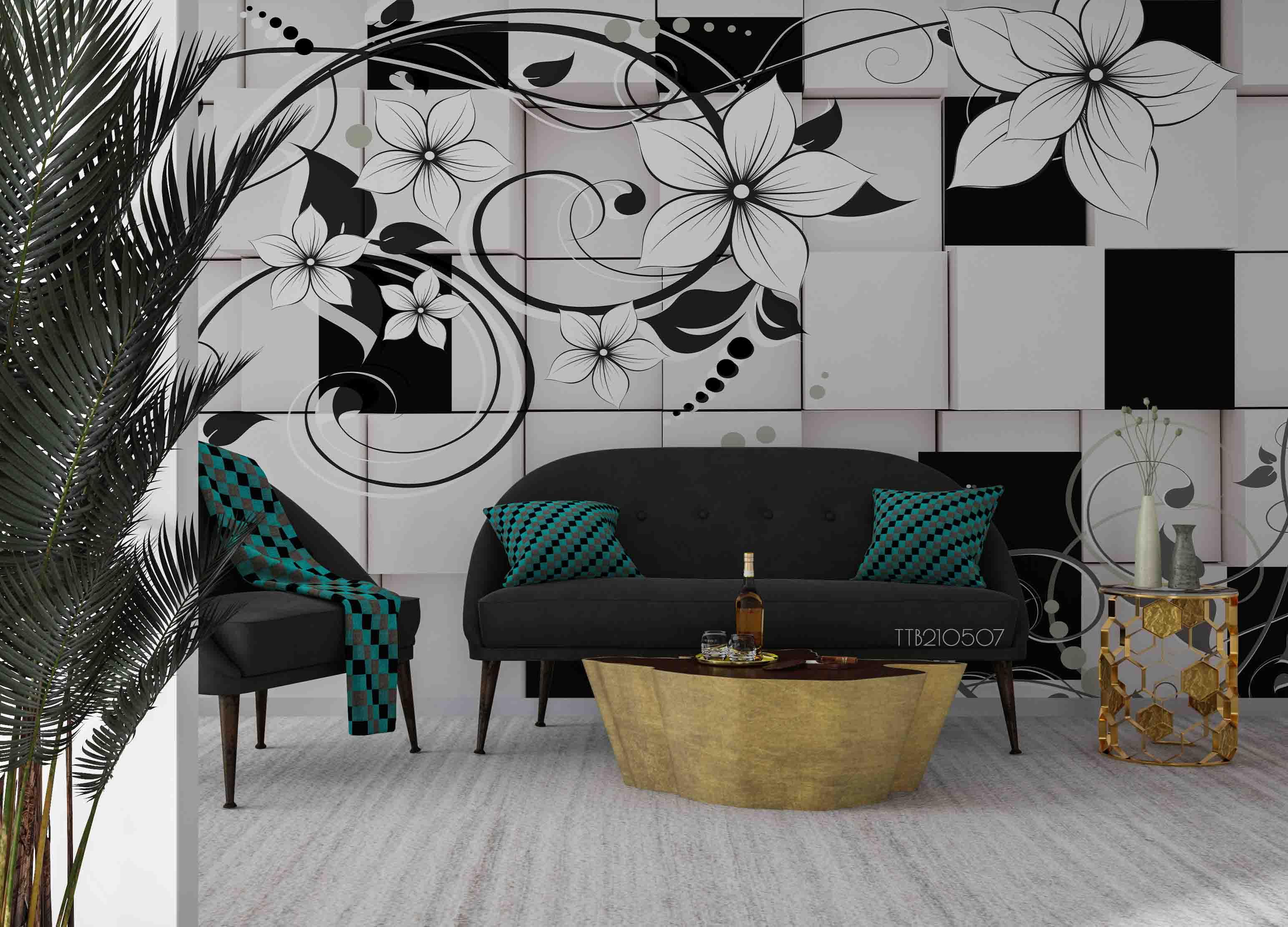3D Geometric Floral Pattern Wall Mural Wallpaper LQH 75- Jess Art Decoration
