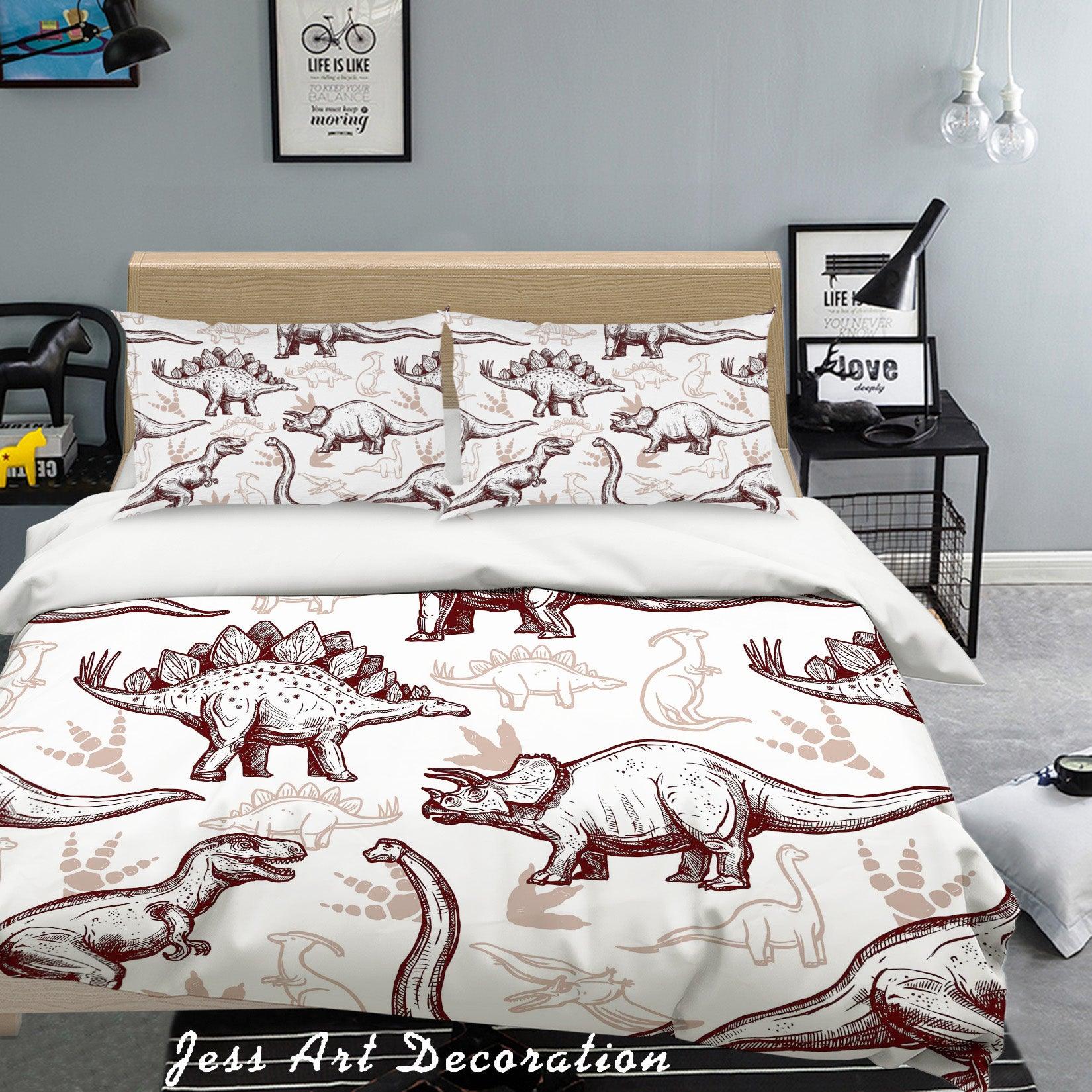 3D Two Color Dinosaur Pattern Quilt Cover Set Bedding Set Pillowcases 17- Jess Art Decoration