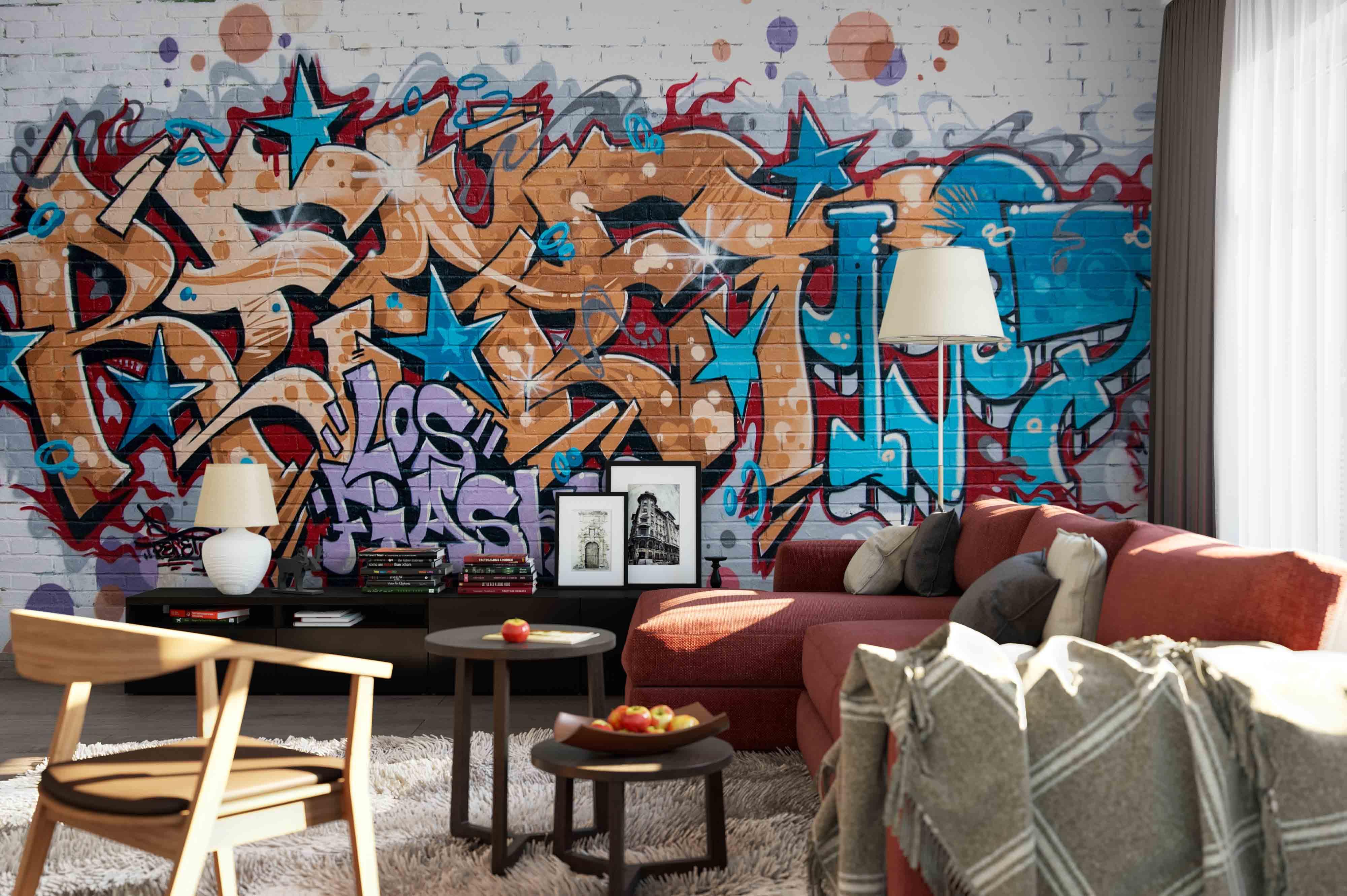3D Graffiti Wall Mural Wallpaper 251- Jess Art Decoration