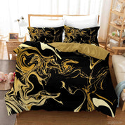 3D Black Gold Marble Quilt Cover Set Bedding Set Duvet Cover Pillowcases 263- Jess Art Decoration