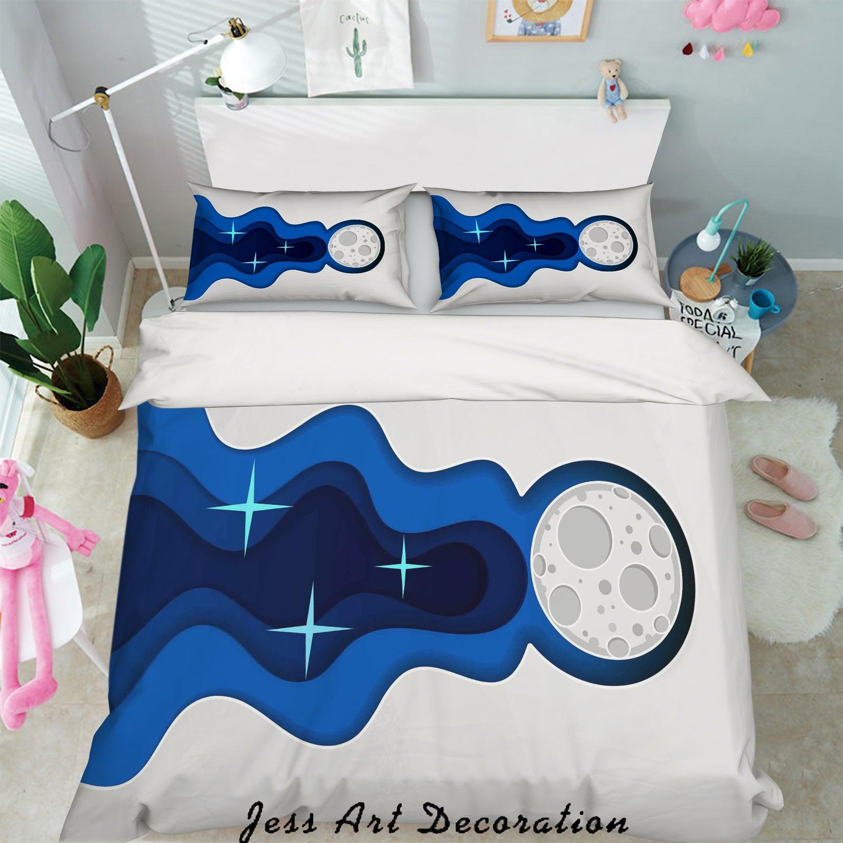 3D Blue Abstract Art Pattern Quilt Cover Set Bedding Set Pillowcases 14- Jess Art Decoration