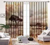 3D Sunset Sky Tree Nature Landscape Curtains and Drapes LQH 164- Jess Art Decoration