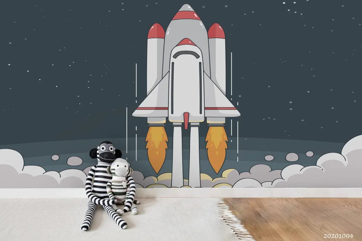 3D Cartoon Planet Astronaut Wall Mural Wallpaper WJ 3442- Jess Art Decoration