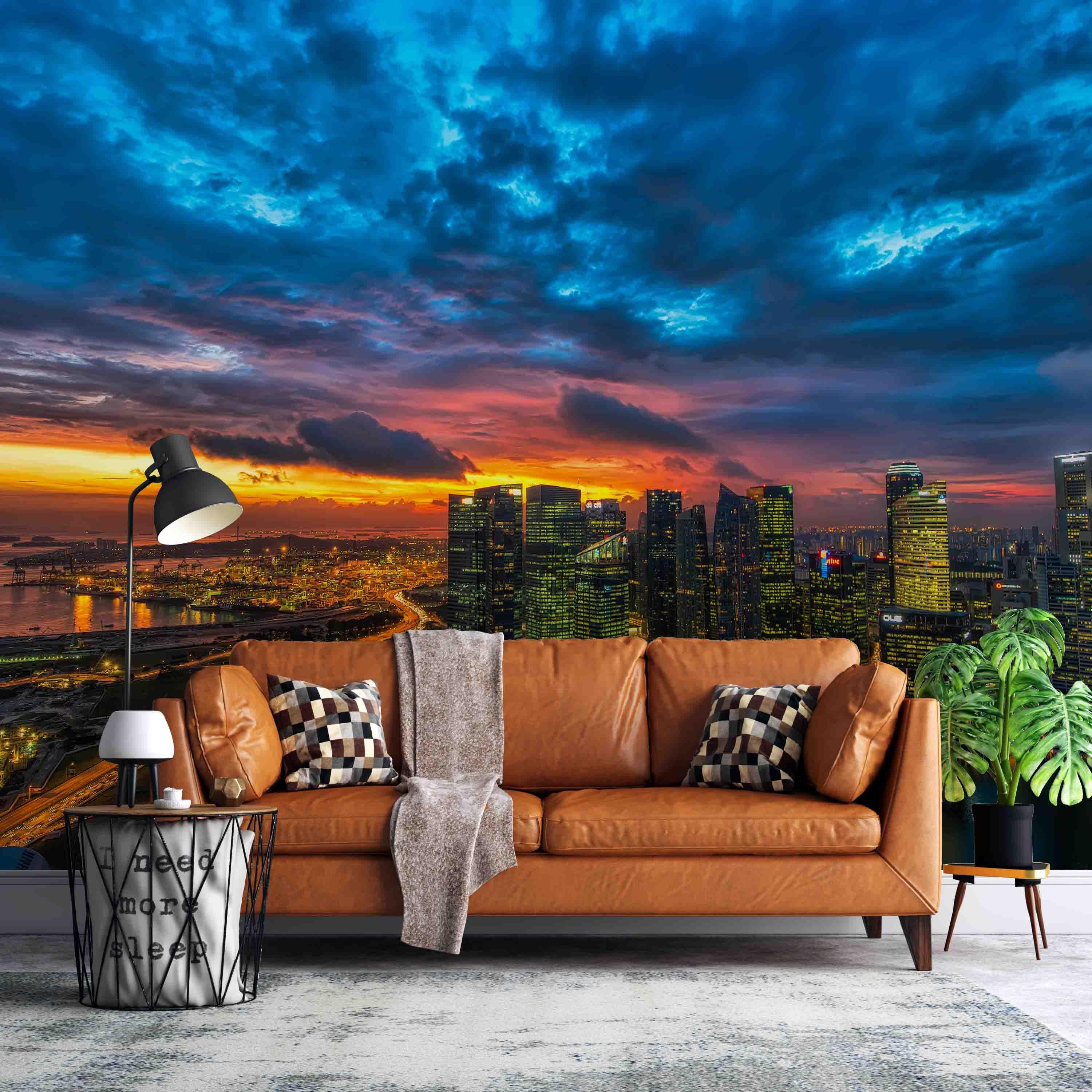 3D City Dawn Landscape Wall Mural Wallpaper sww 151- Jess Art Decoration
