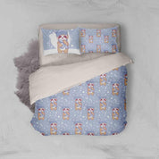 3D Blue Raccoon Animal Winter Snow Quilt Cover Set Bedding Set Pillowcases 77- Jess Art Decoration