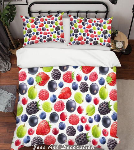 3D Color Fruits Quilt Cover Set Bedding Set Pillowcases  63- Jess Art Decoration