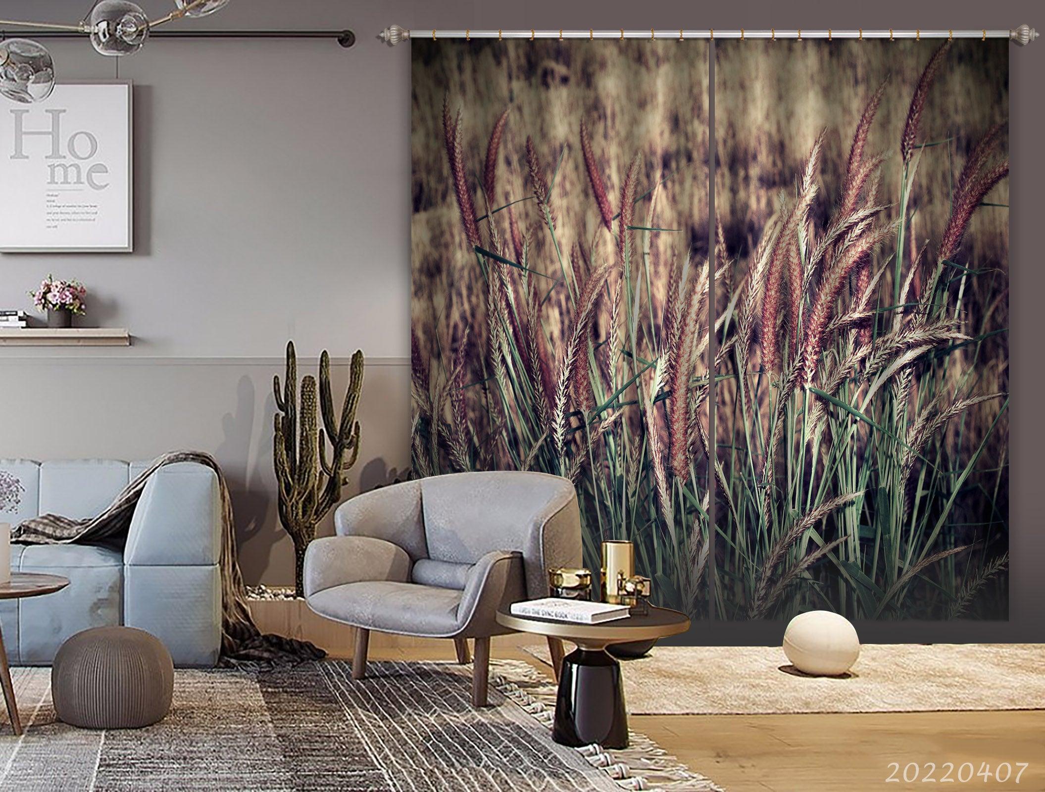 3D Landscape Nature Grass Plant Curtains and Drapes GD 3535- Jess Art Decoration