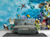 3D Coral Reef Fish Rock coral reef fish mural wall mural wallpaper for kids room - view 2