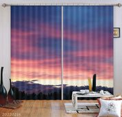 3D Woods Cumulus Colorful Sky Cloud Curtains and Drapes GD 2094- Jess Art Decoration