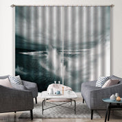 3D Sea Wave Cracked Coast Dark Cloud Curtains and Drapes GD 3044- Jess Art Decoration