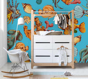 3D Cartoon Ocean Fish Wall Mural Wallpaper A211 LQH- Jess Art Decoration