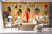 3D Egypt Myth Figures Egyptian mythology figure mural wall mural wallpaper for dining room - view 2