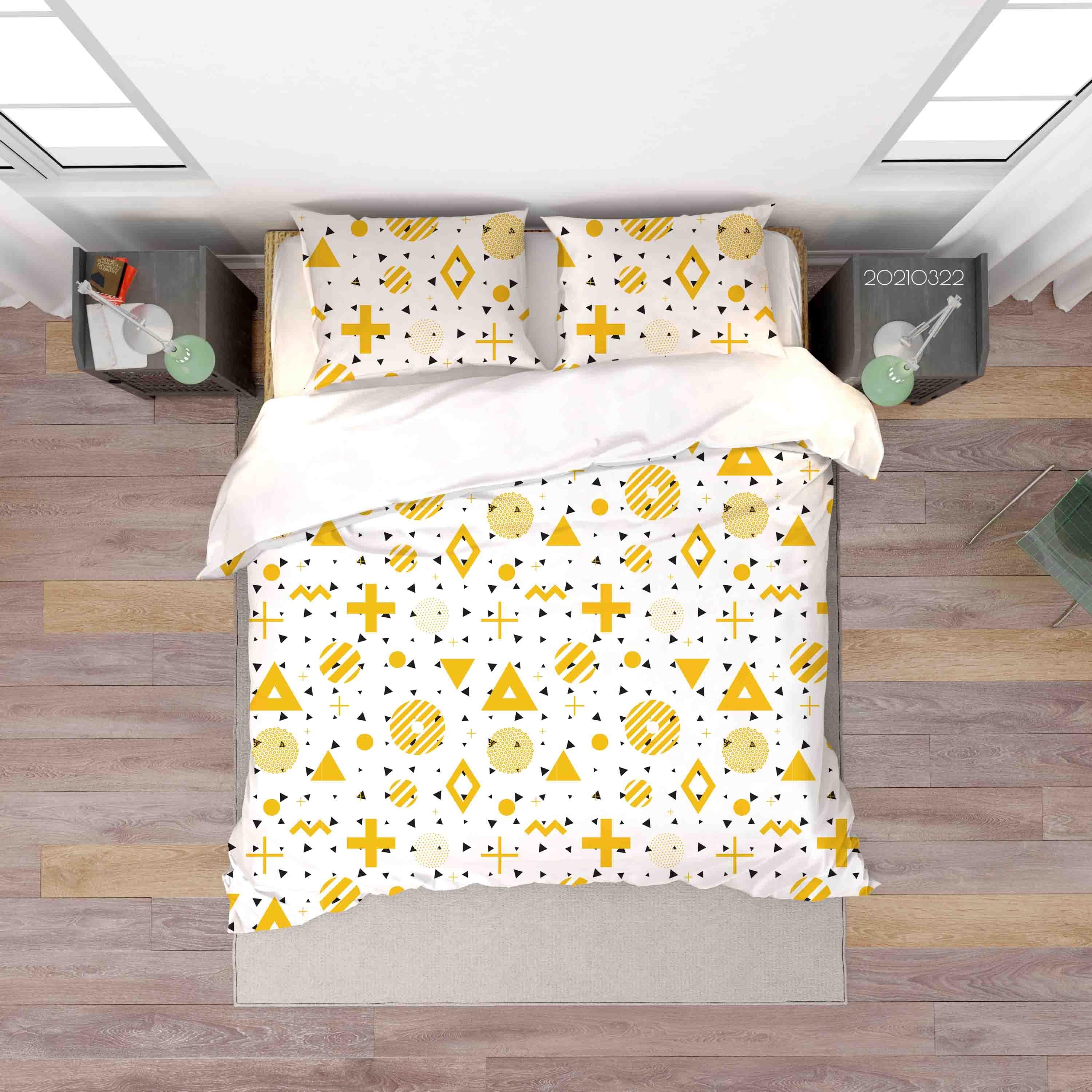 3D Abstract Geometric Pattern Quilt Cover Set Bedding Set Duvet Cover Pillowcases 22 LQH- Jess Art Decoration